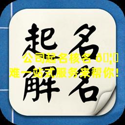 公司起名核名 🦊 难一站式服务来帮你！